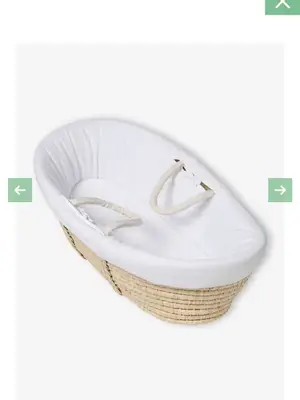 Couffin Vertbaudet en fibres naturelles avec habillage et matelas, 85 x 50 cm - Miniature 2