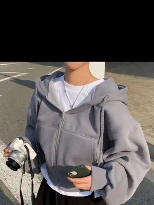 Sweat zippé court oversize en polaire chaude, neuf avec étiquette, tailles S à XXXL