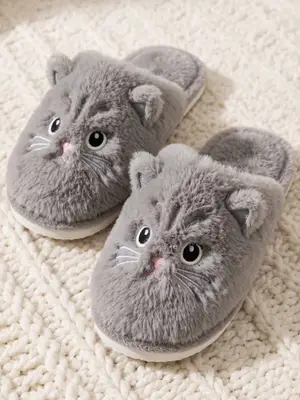 Chaussons chat doux et chauds, neufs, 4 couleurs, tailles 36 à 43 - Miniature 2