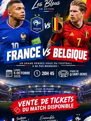 Billets sécurisés pour le match France - Belgique