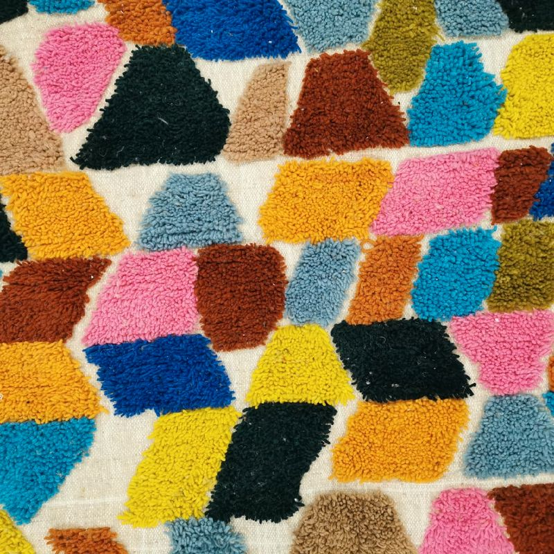 Tapis Blanc Bérbère ,Tapis fait Main au Maroc ,Tapis de laine
authentique - Photo 1