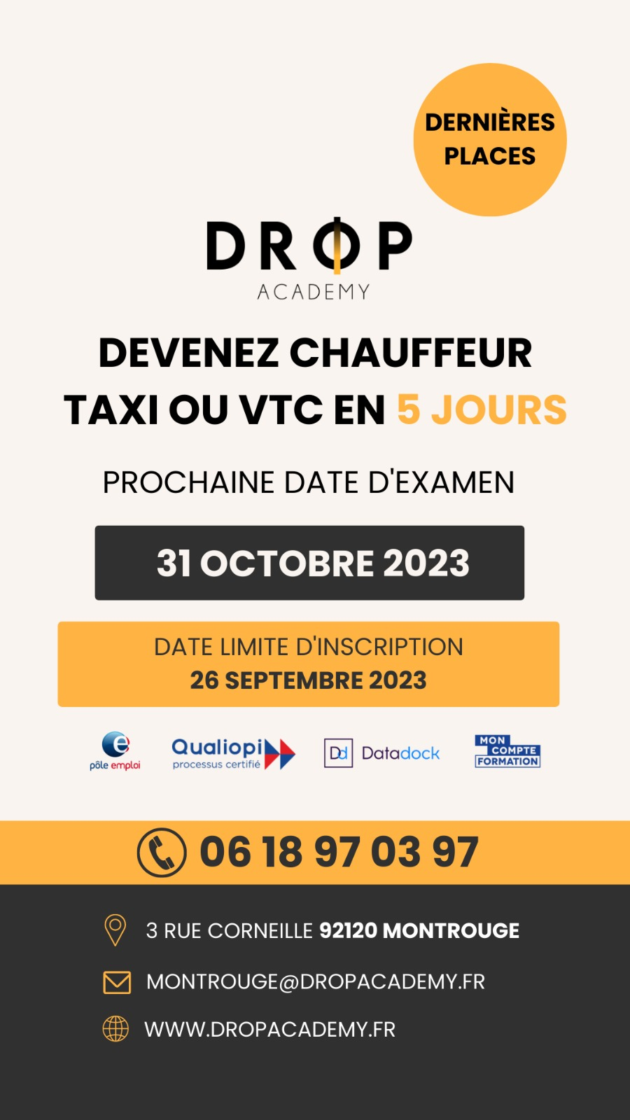 🚕📣 Formation pour Devenir Chauffeur de TAXI ou VTC avec DROP Academy Montrouge 📣🚕