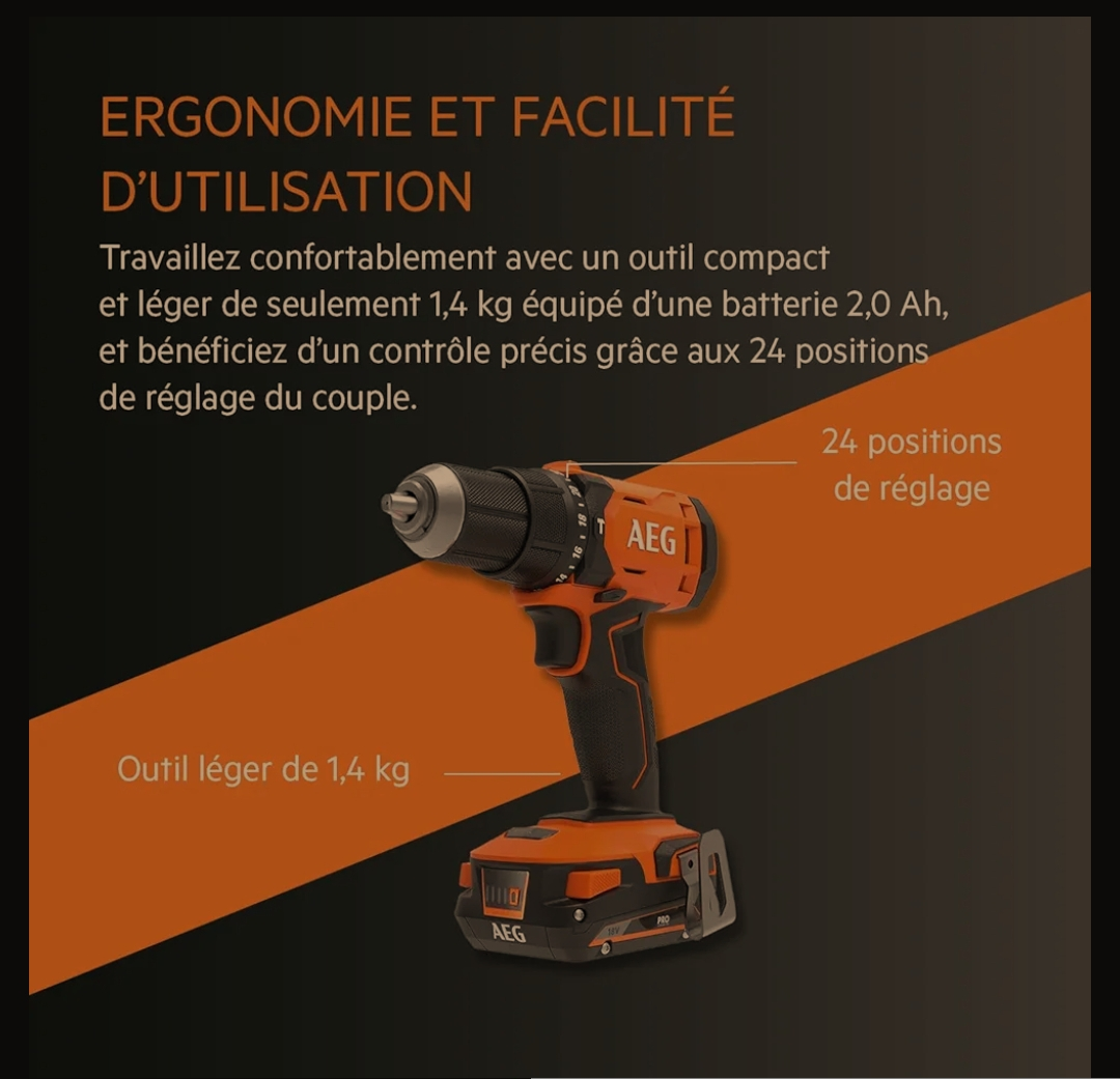Visseuse Perceuse AEG sans fil avec percussion - Neuf - Miniature 7
