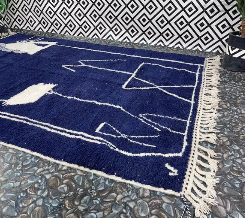 Tapis Bérbère de laine authentique ,Tapis fait entièrement à la
main - Miniature 2
