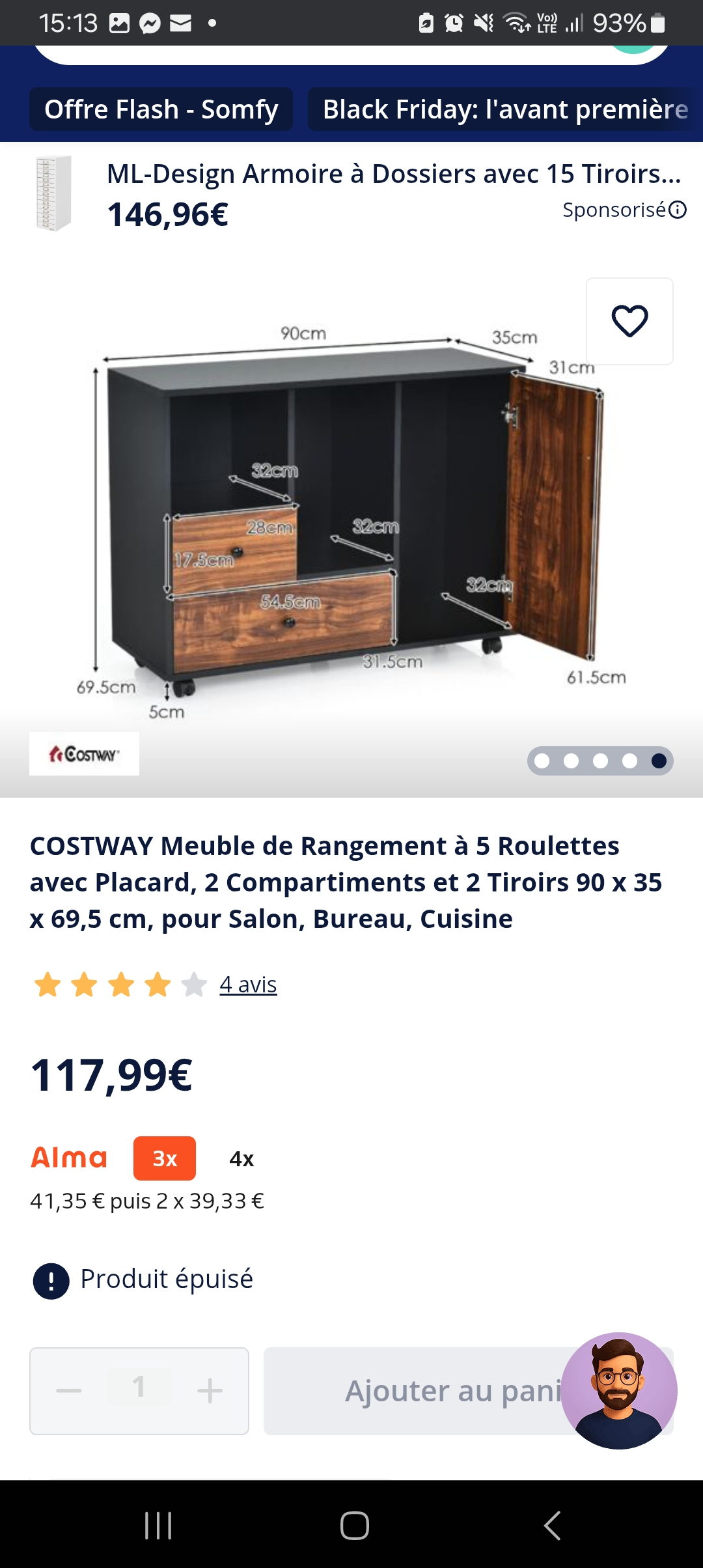 Meuble de rangement en excellent état