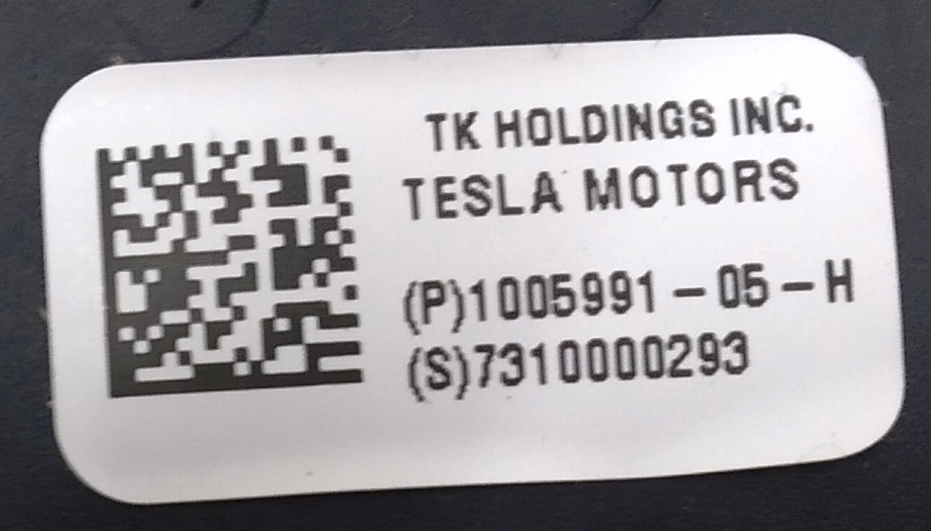 Boucle de ceinture de sécurité passager BLK Tesla  1005991-05-H
