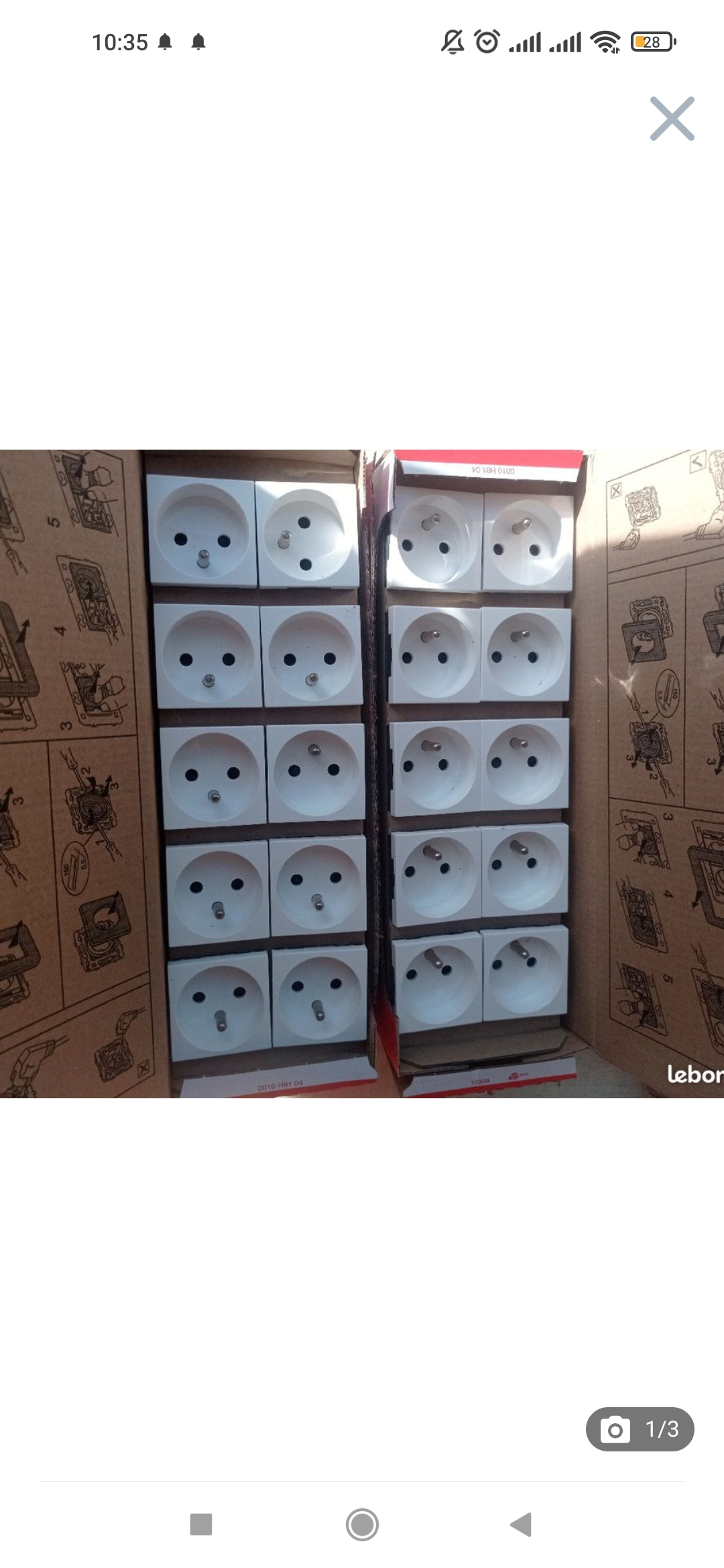 Neuf/Legrand Mosaic - LOT PROS - Prise de courant 2P+T 16A - 230V - 077111x10