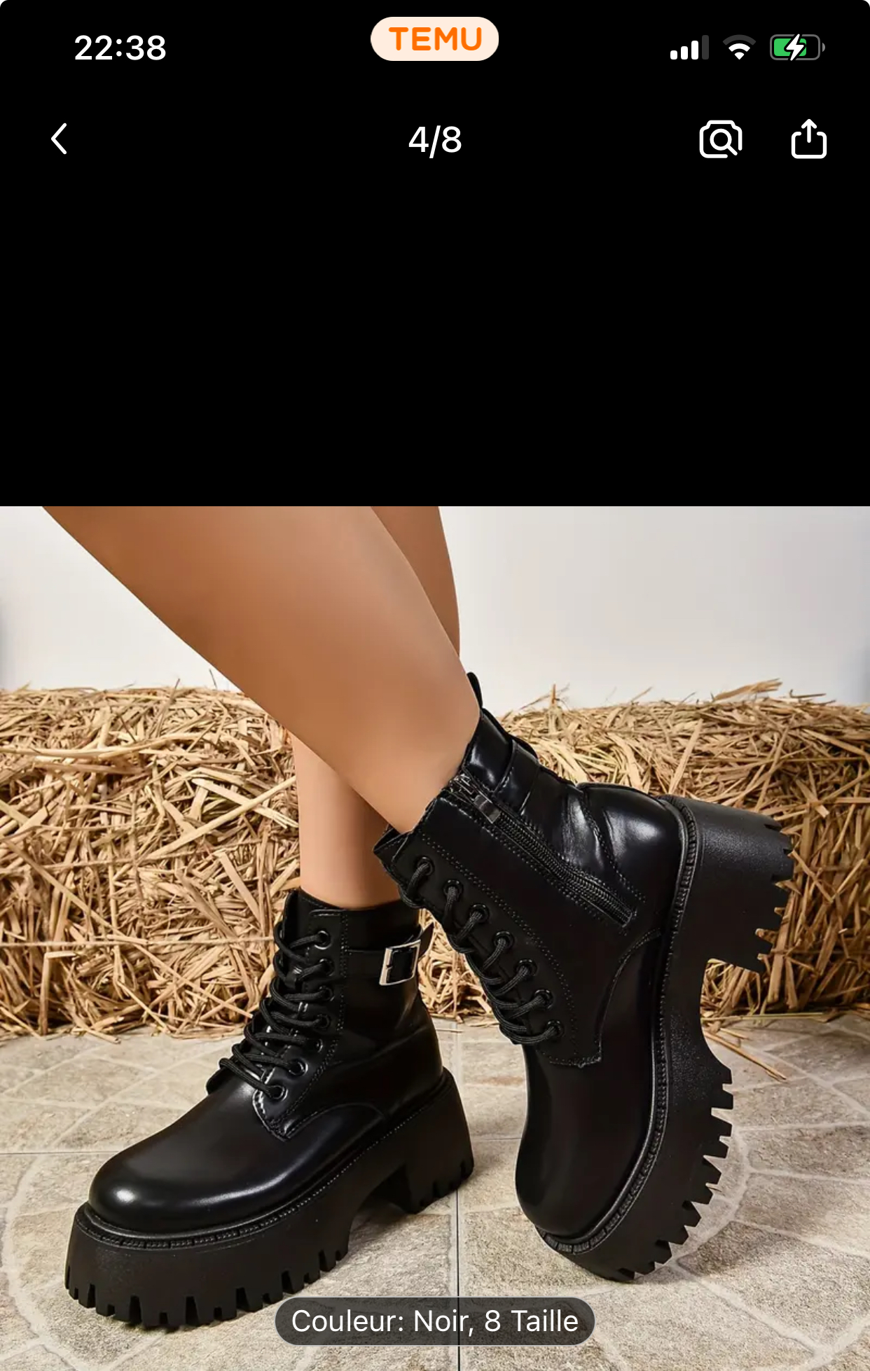 Bottes noires à semelles montantes - État neuf