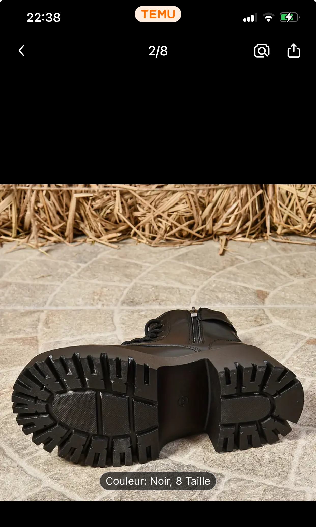 Bottes noires à semelles montantes - État neuf - Miniature 3