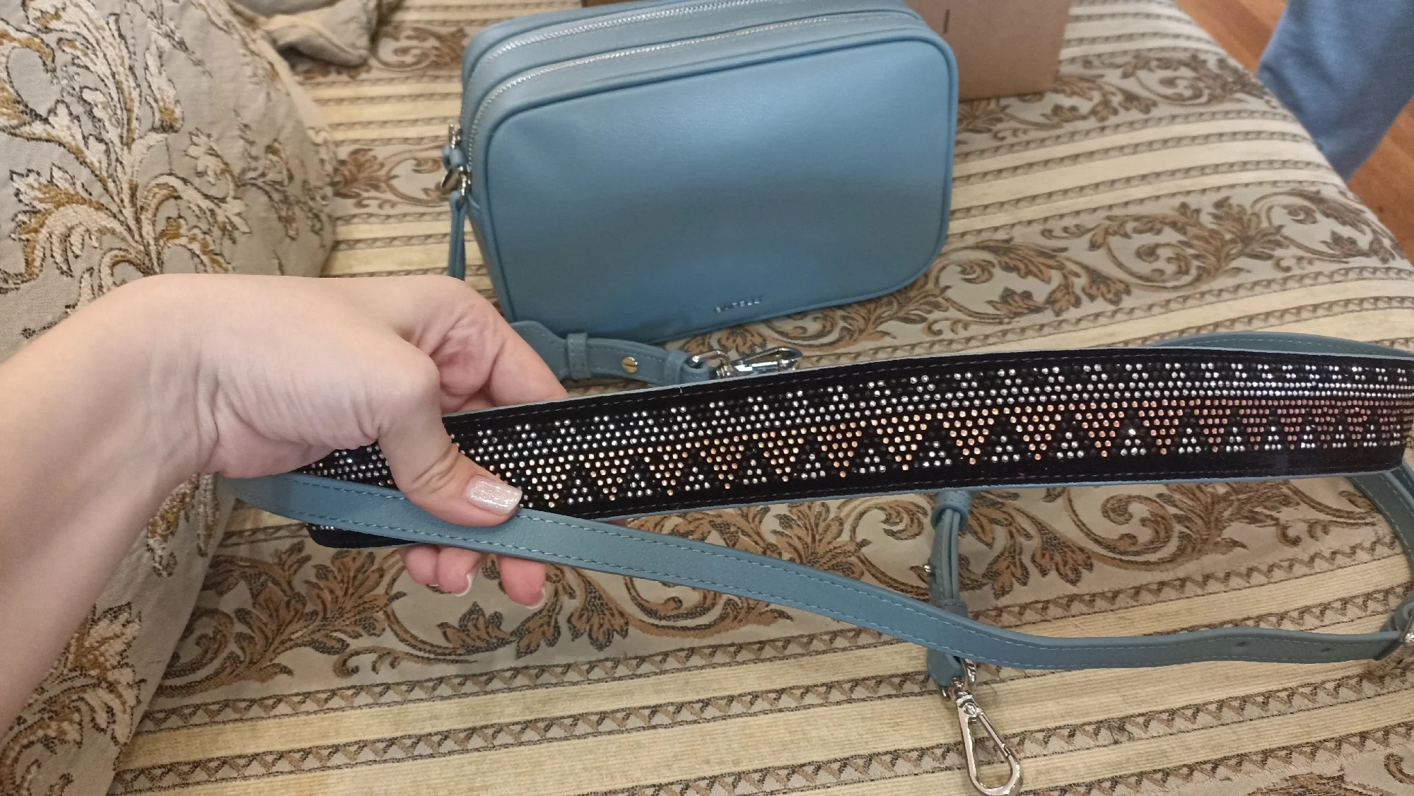 Sac à main mode avec large sangle et fermeture éclair - Miniature 7