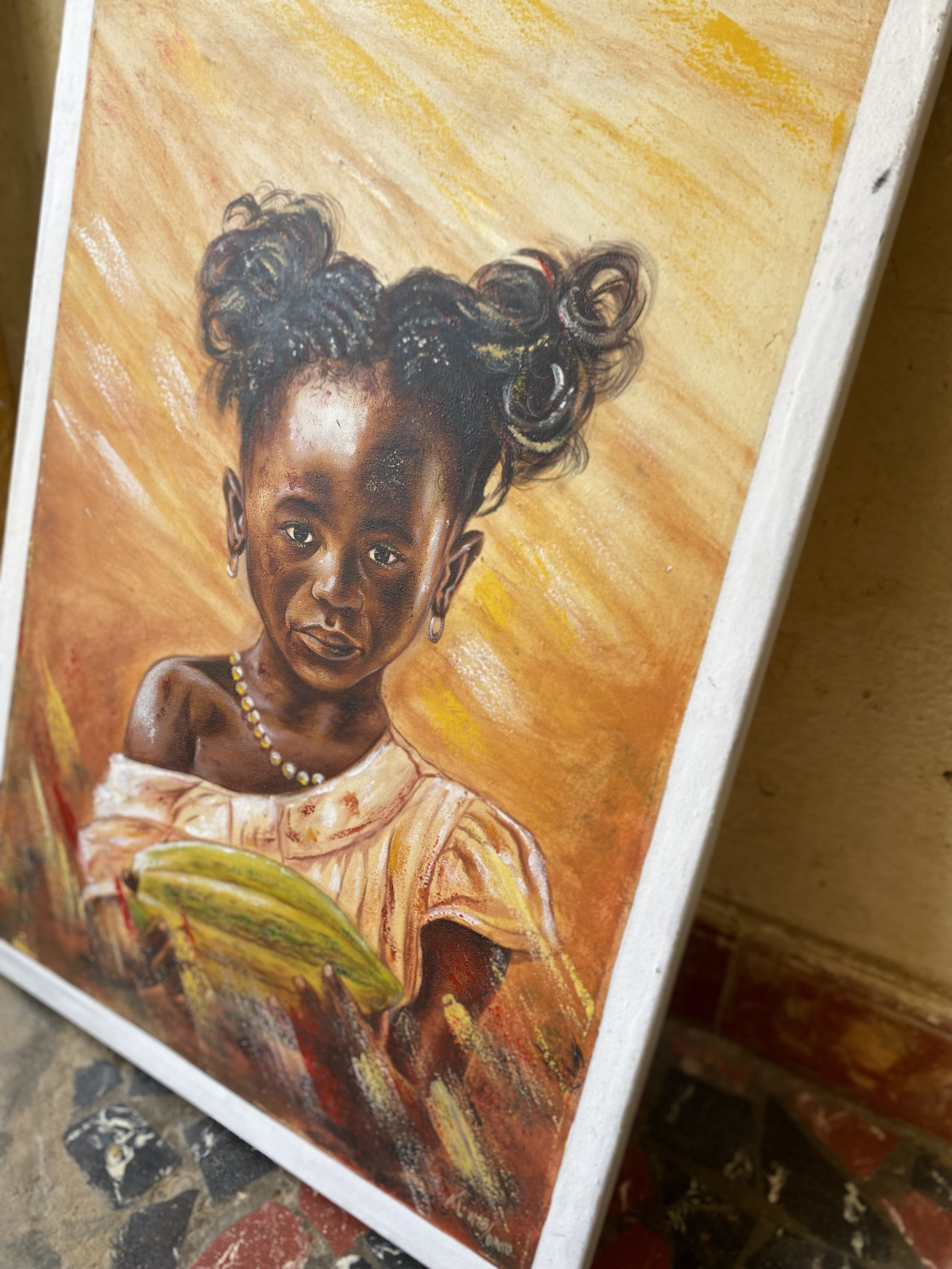 Tableau peinture à huile ( la généreuse) - Miniature 2