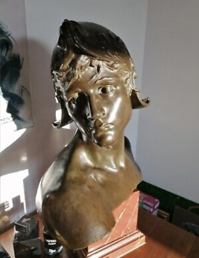 Buste en bronze Emmanuel hannaux - Miniature 2