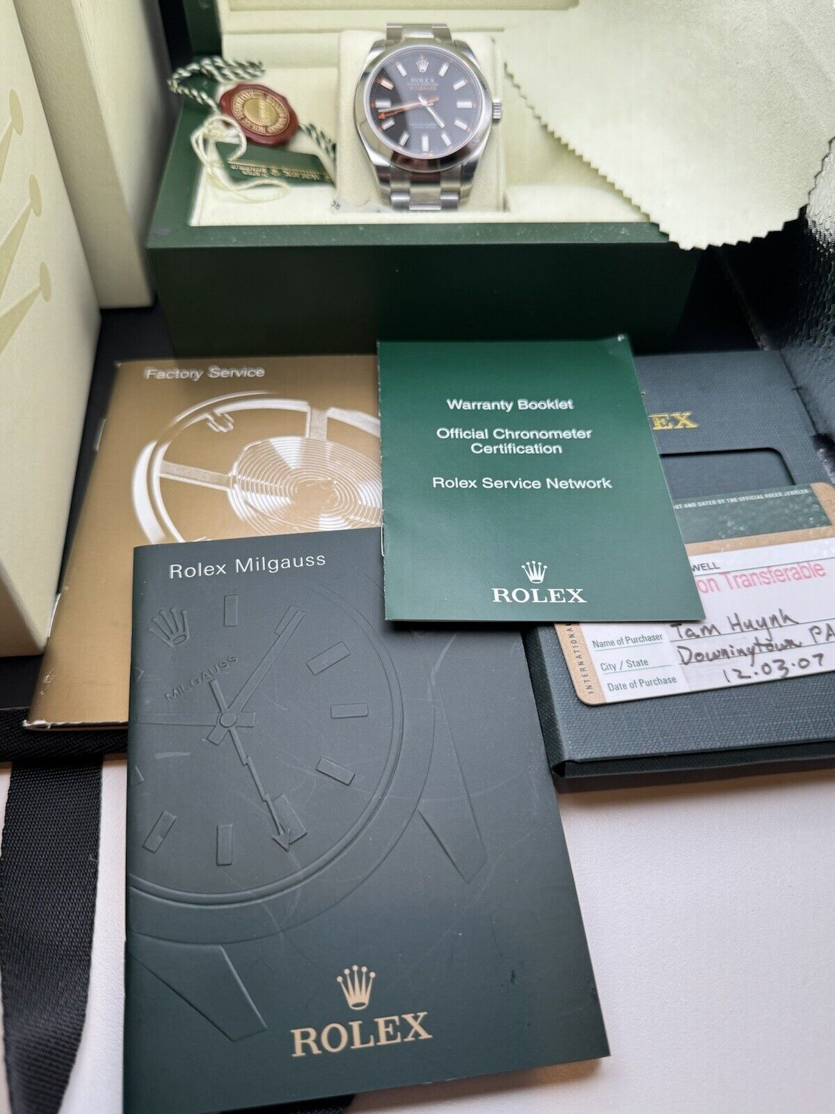 Neuf vieux stock hommes Rolex Milgauss - Miniature 5
