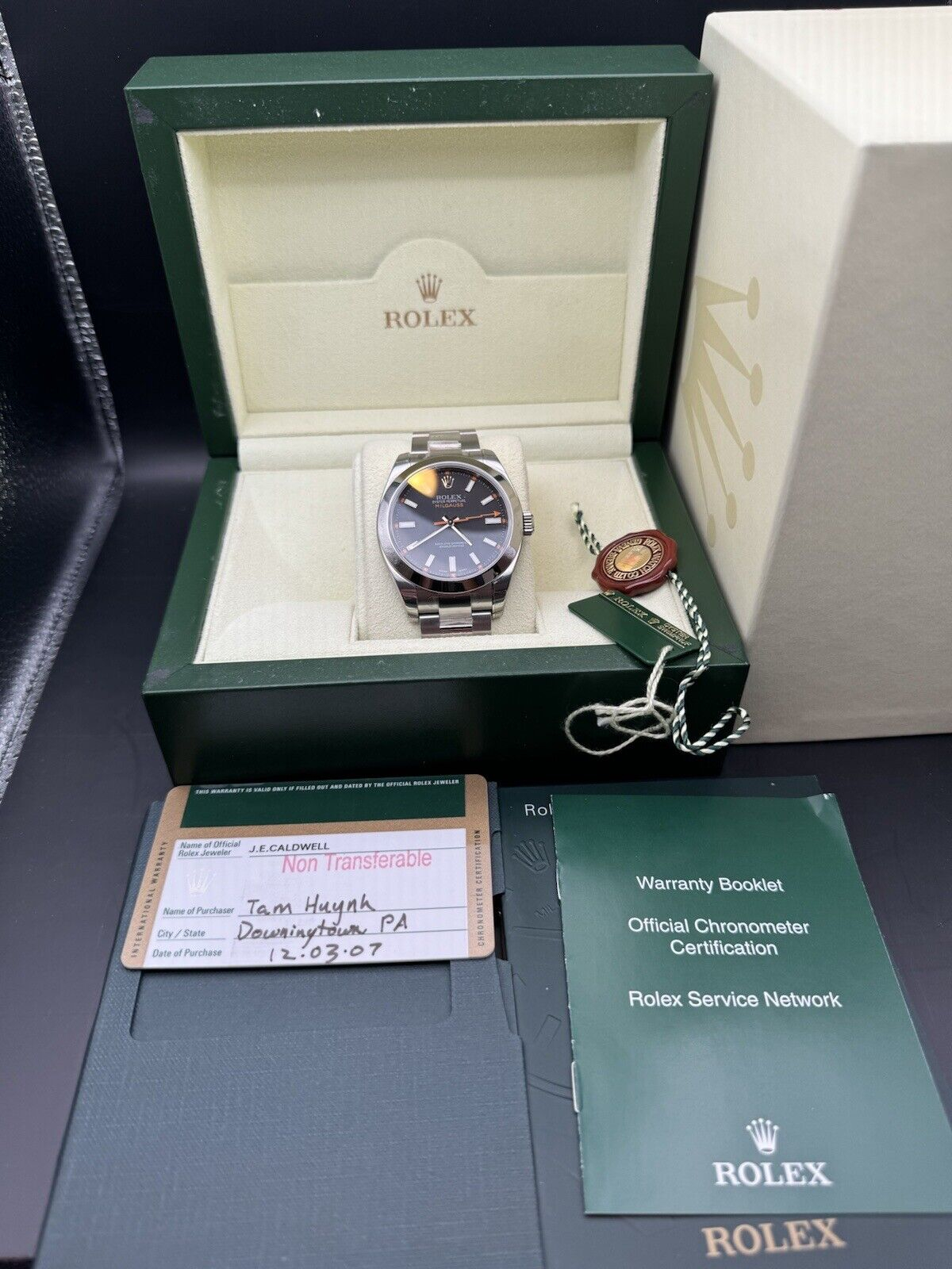 Neuf vieux stock hommes Rolex Milgauss - Miniature 3