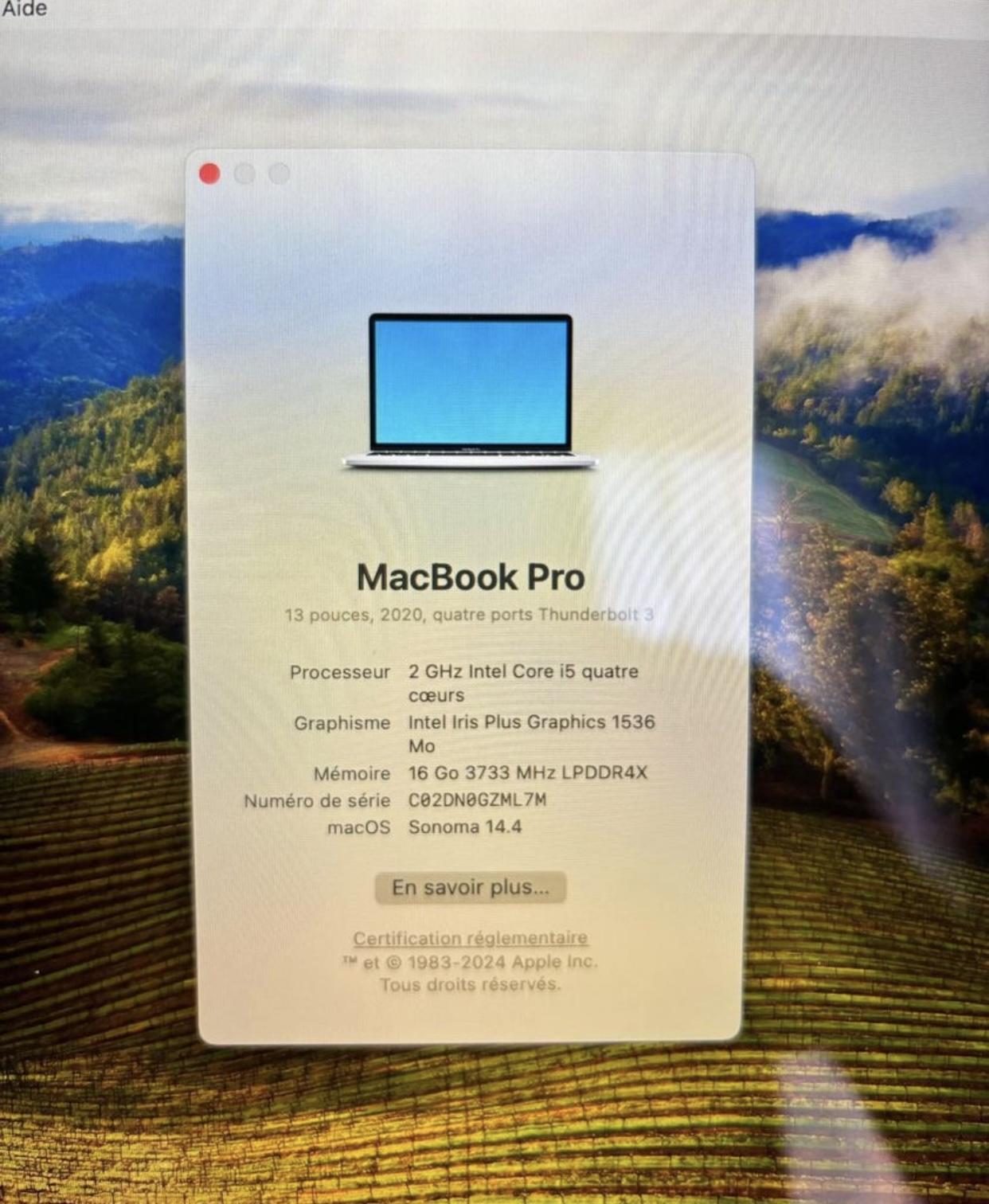 MacBook Pro 2020 i5 16/1000go Qwerty comme neuf - Miniature 6