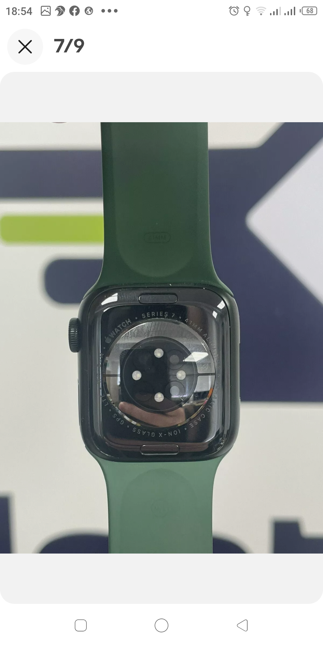Apple Watch Series 7 41 mm Boîtier en aluminium Bracelet Sport - Noir/Minuit, GPS + LTE