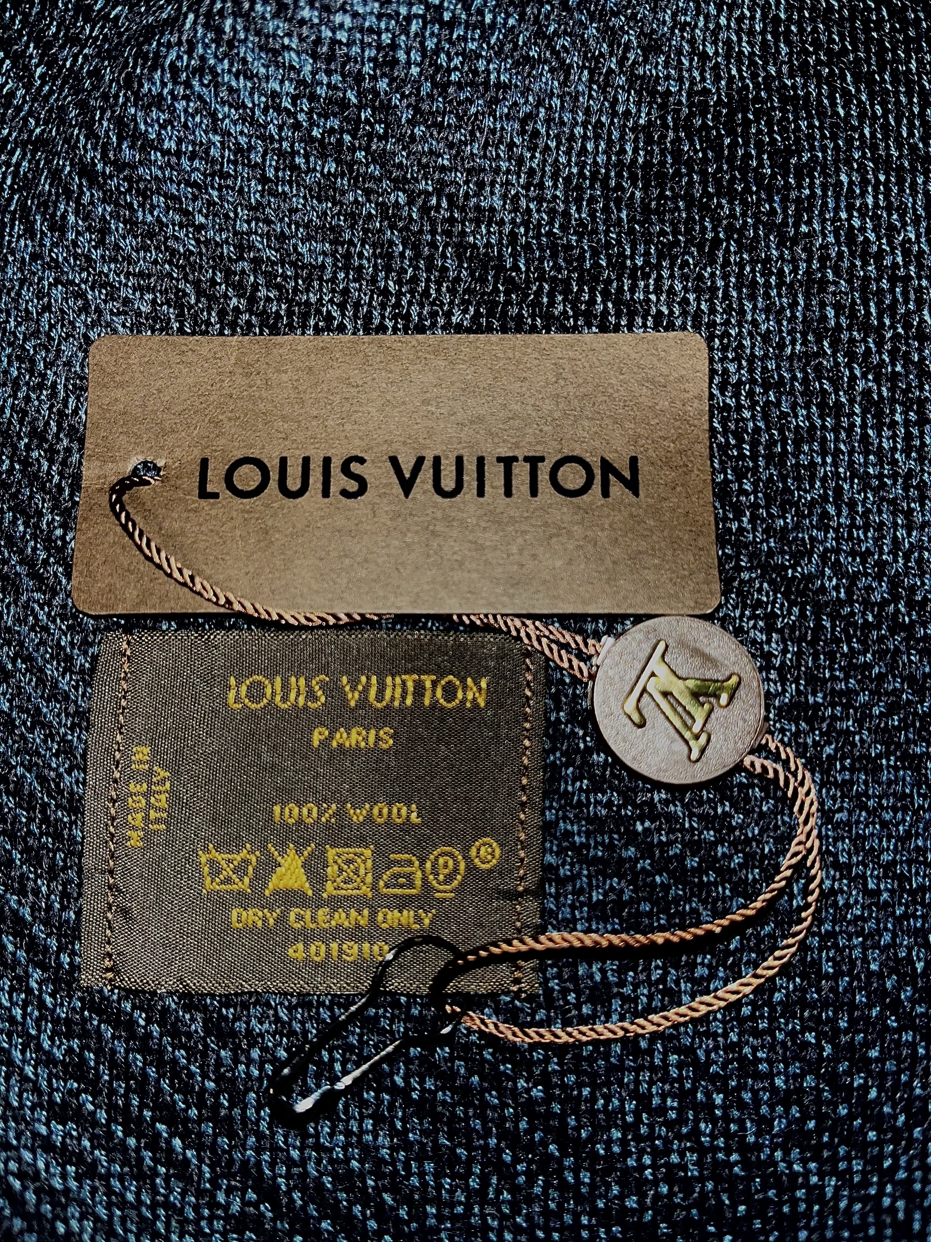 Bonnet et écharpe Louis Vuitton bleu nuit