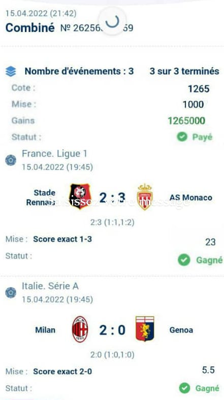 Coupon de pari 1XBET - Miniature 2