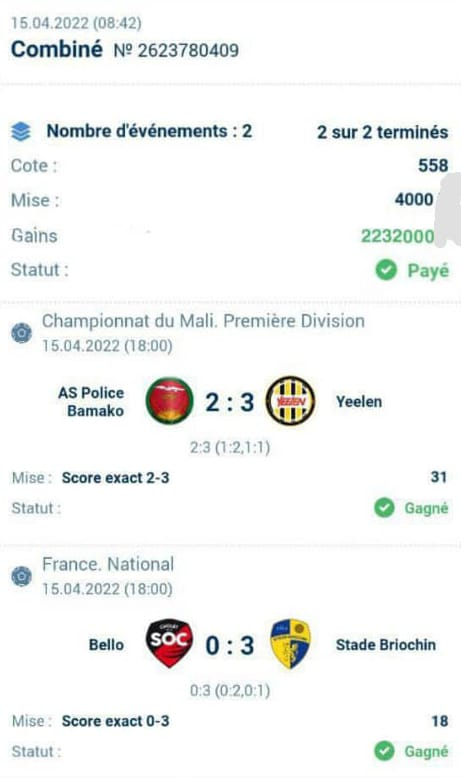 Coupon de pari 1XBET - Miniature 5