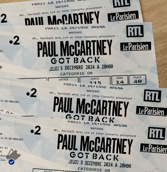 4 places carré or Concert Paul McCartney