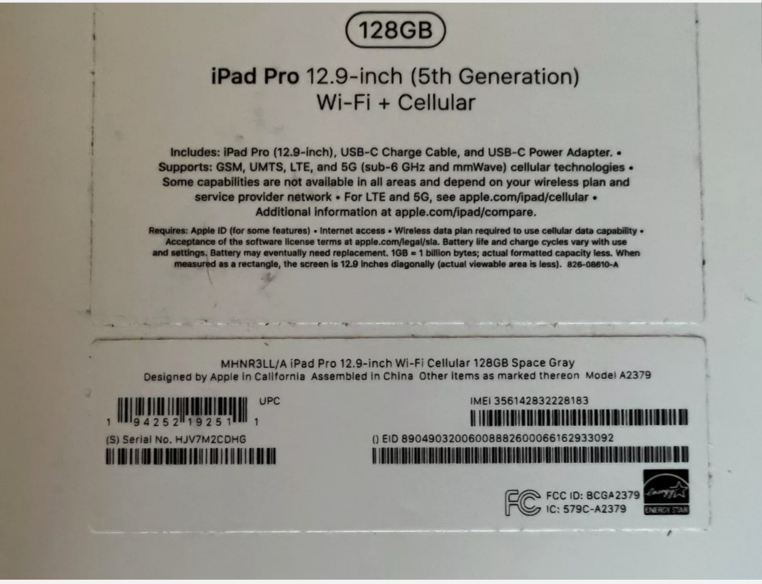 Apple iPad 12,9 Pro (5ème génération) ,Wifi+5G ,128gb de stockage - Miniature 3