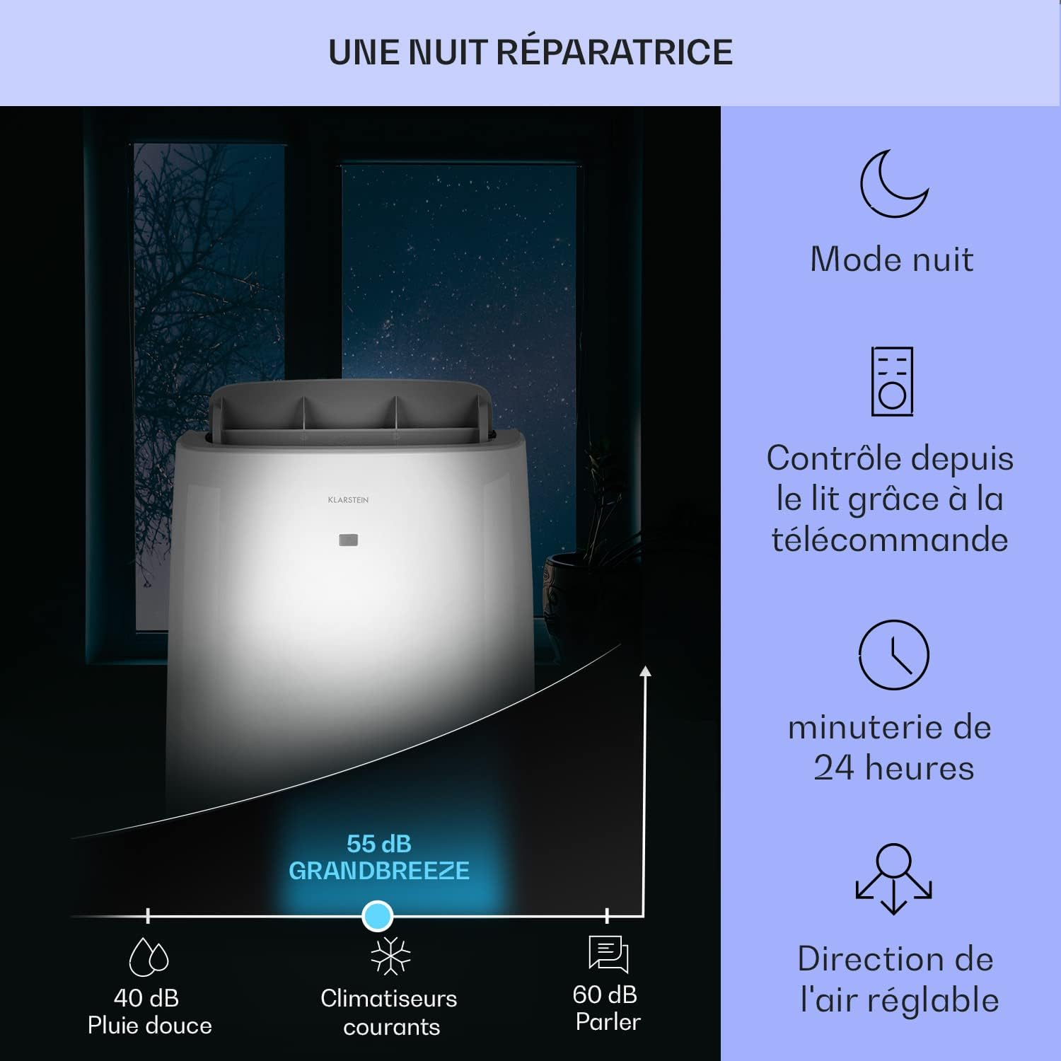 Klarstein Mini Climatiseur Mobile Silencieux Portable Puissante - Miniature 4