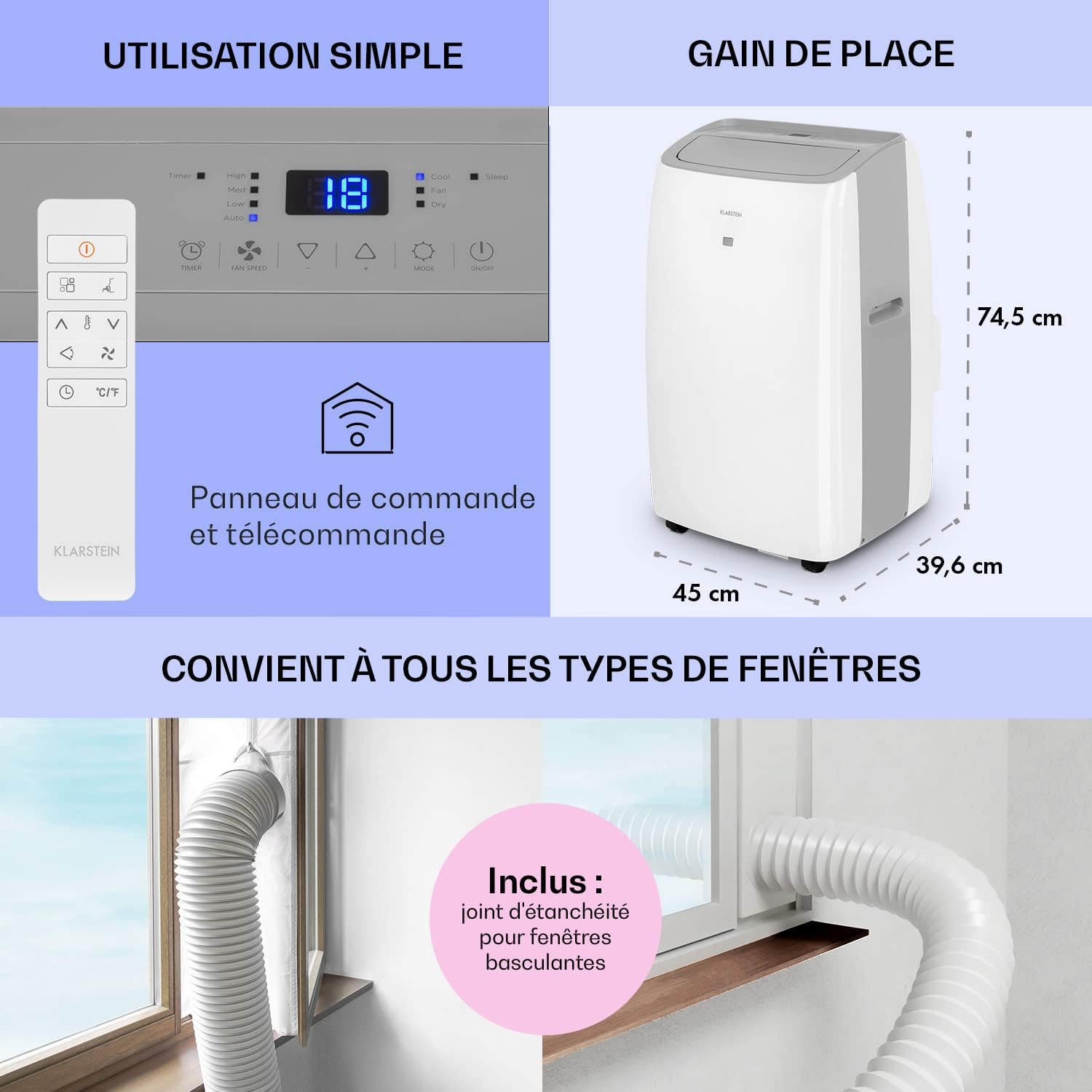 Klarstein Mini Climatiseur Mobile Silencieux Portable Puissante - Miniature 7