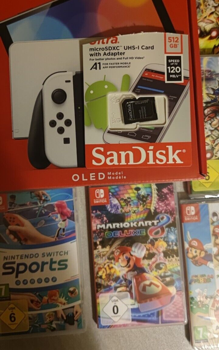 Nintendo Switch OLED Wie Neu + Sealed Spiele! avec toutes les accessoires - Miniature 2