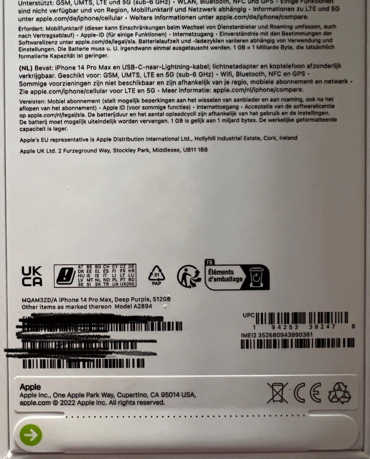 iPhone 14 pro Max violet foncé