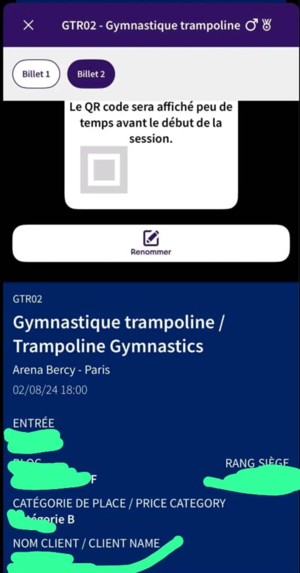 Je mets en vente des billets pour les jeux olympiques de paris 2024