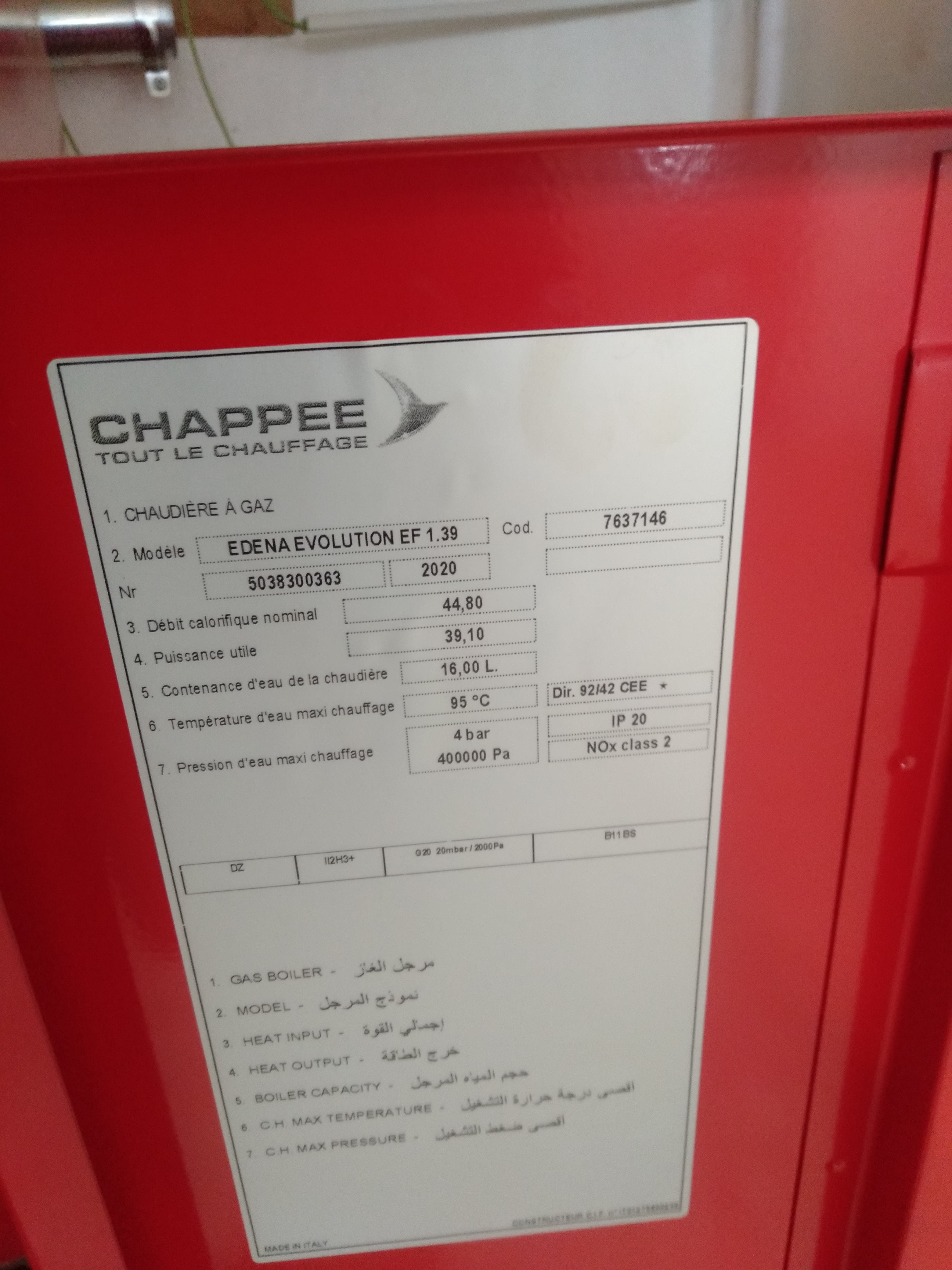 Réparation chaudier
