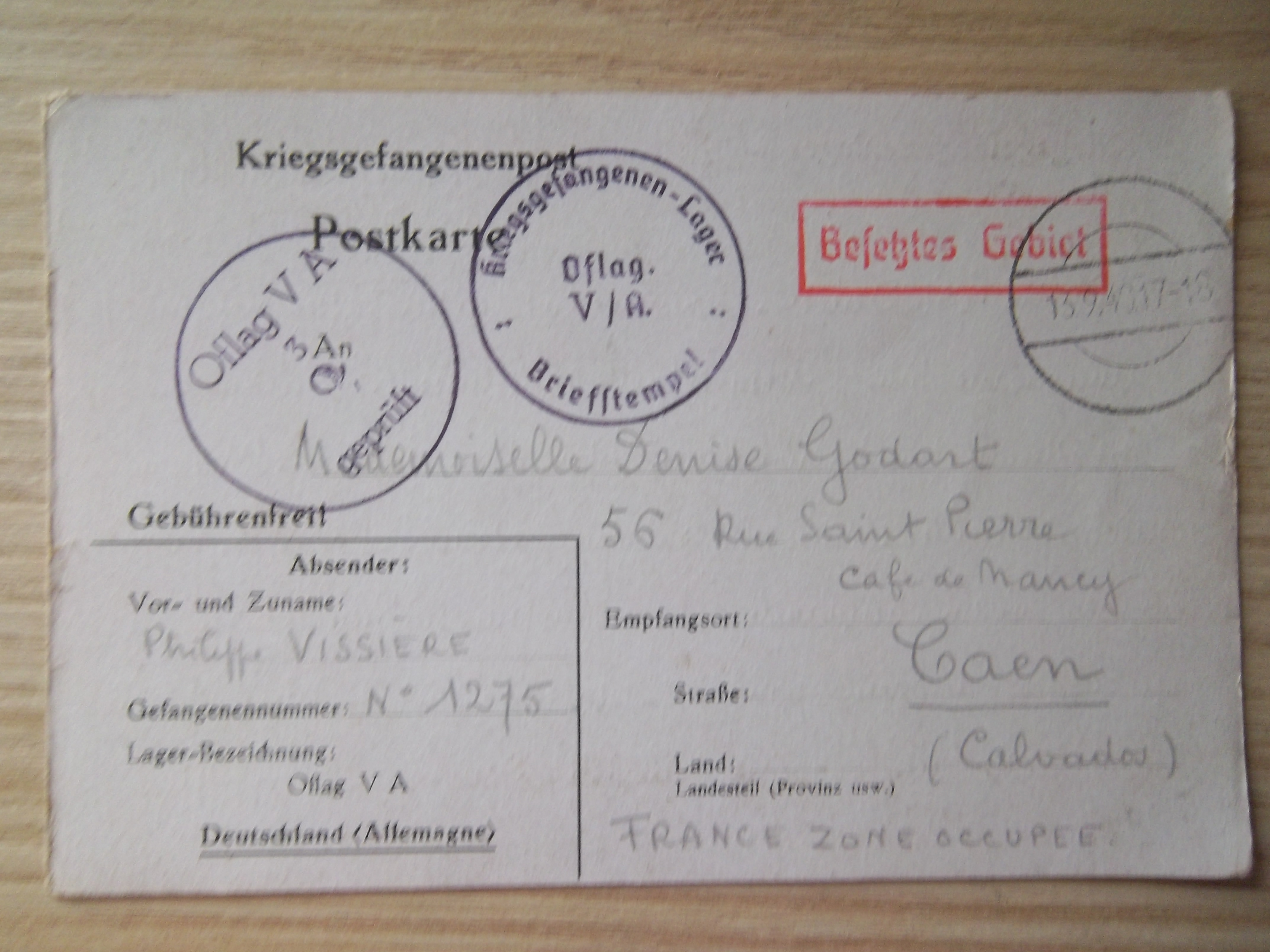 Lettre originale de 1940 d'un prisonnier de guerre - Miniature 3