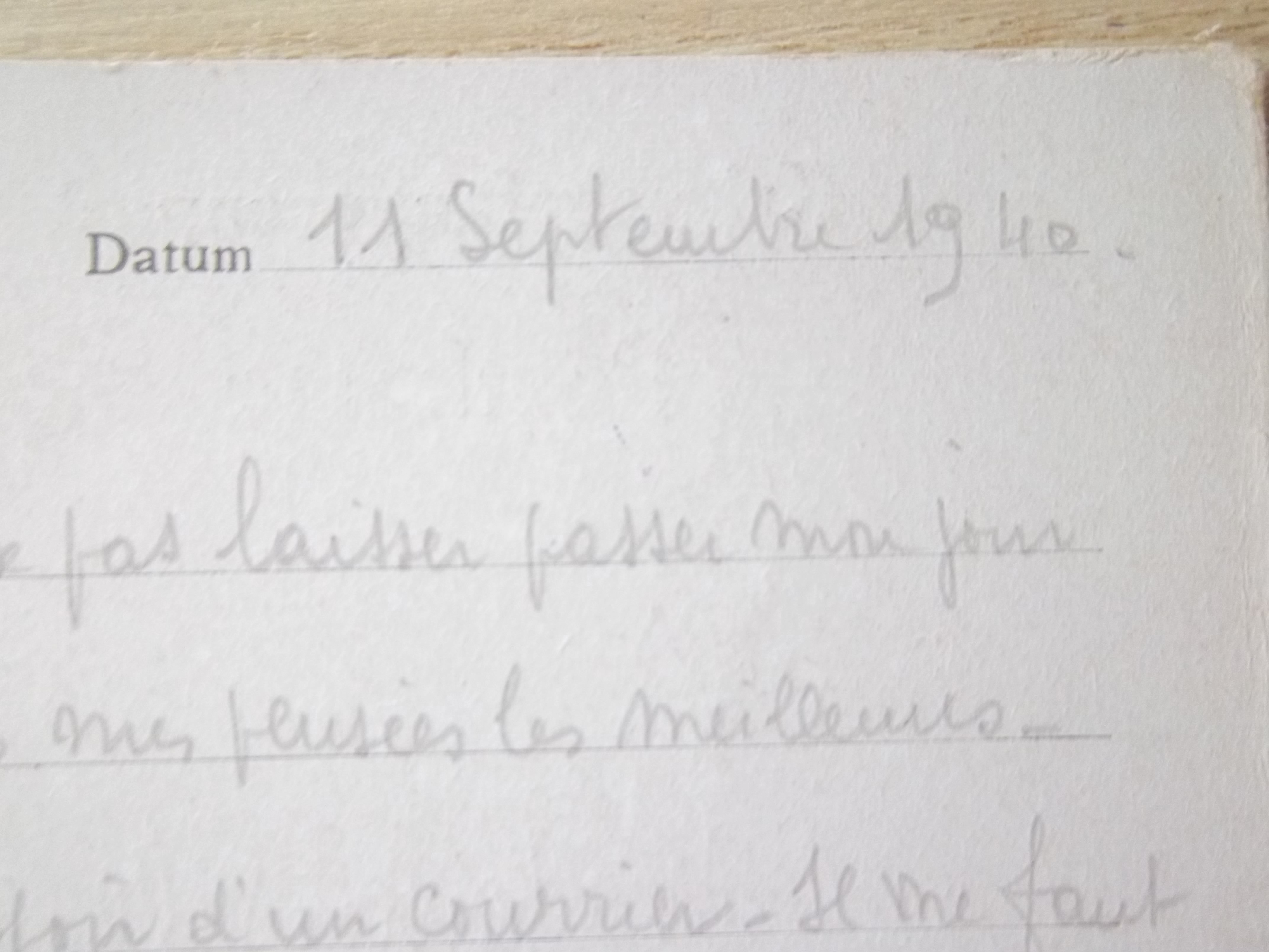 Lettre originale de 1940 d'un prisonnier de guerre