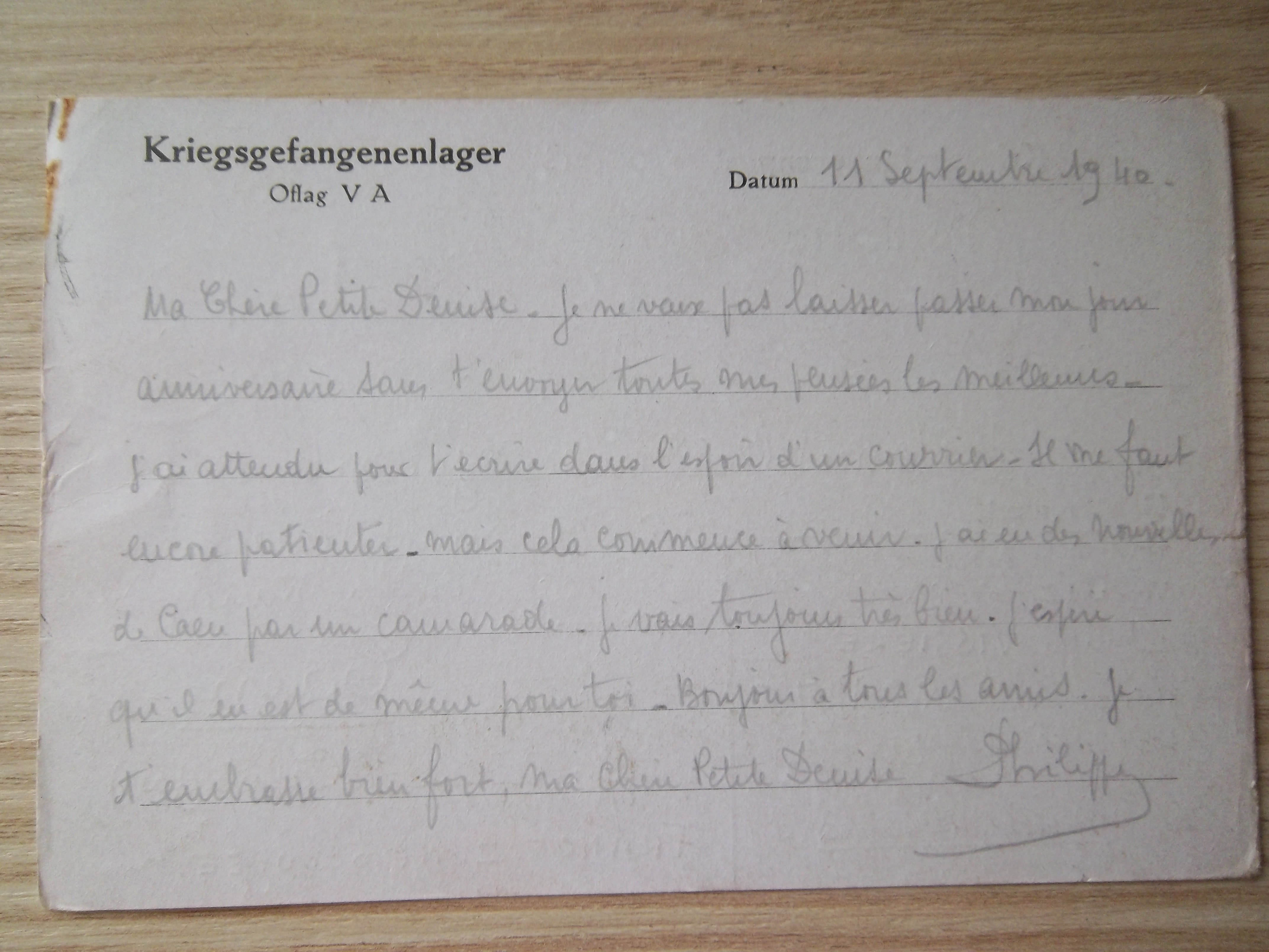 Lettre originale de 1940 d'un prisonnier de guerre - Miniature 2