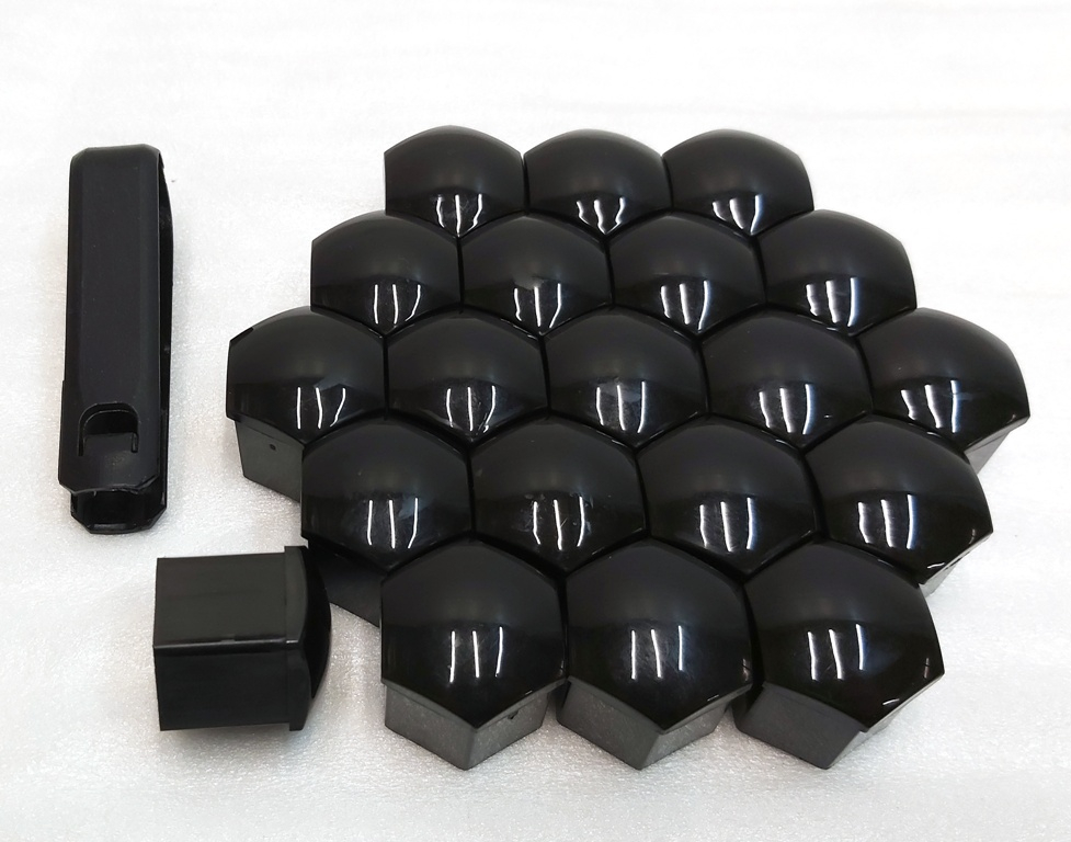 Jeu de caches écrous de roue d21 NOIR avec clé Tesla tous
1027010-21-black AE