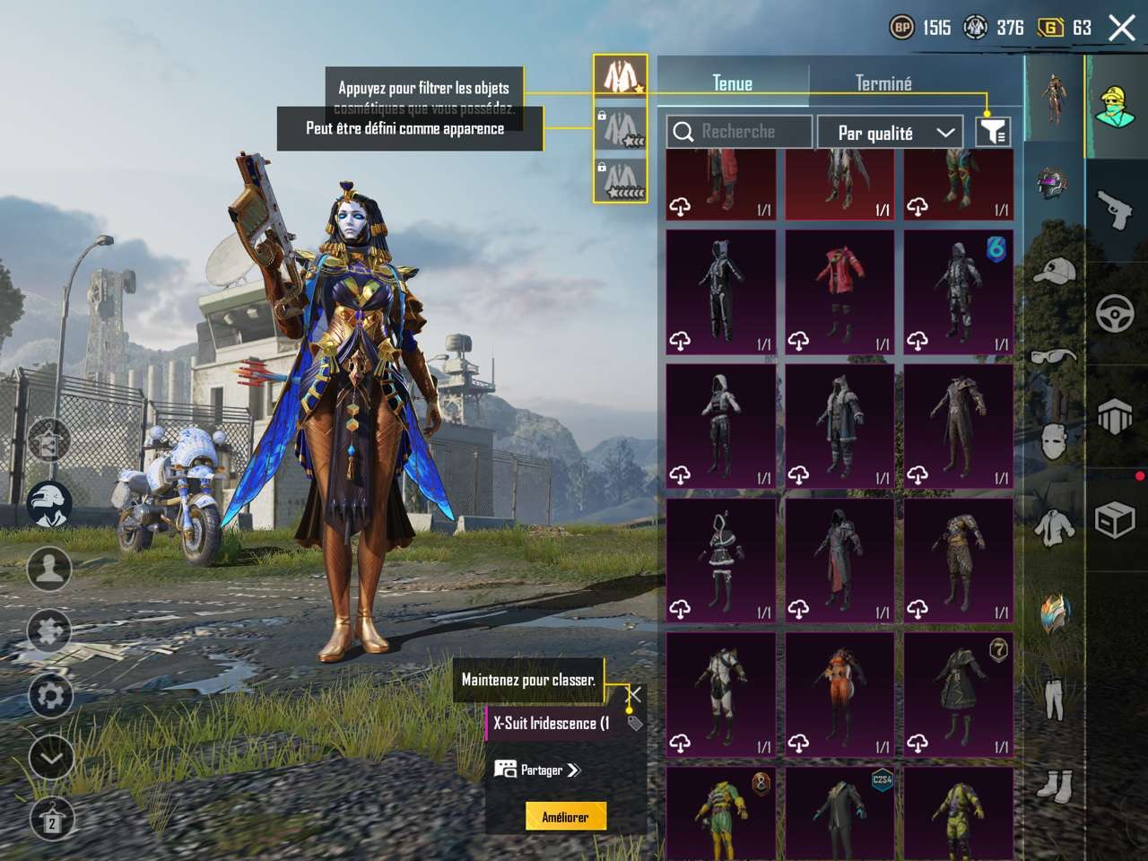 Compte pubg mobile X-suit Rare
