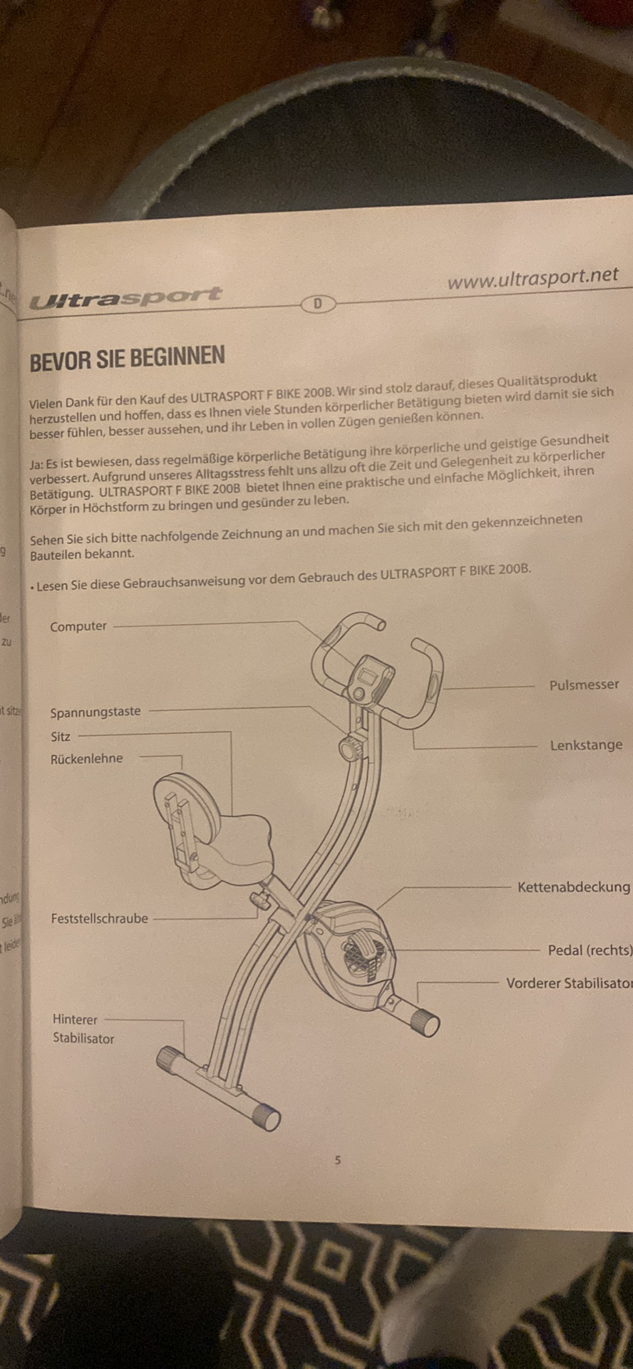 Vélo entraînement maison Ultrasport F-bike 200B