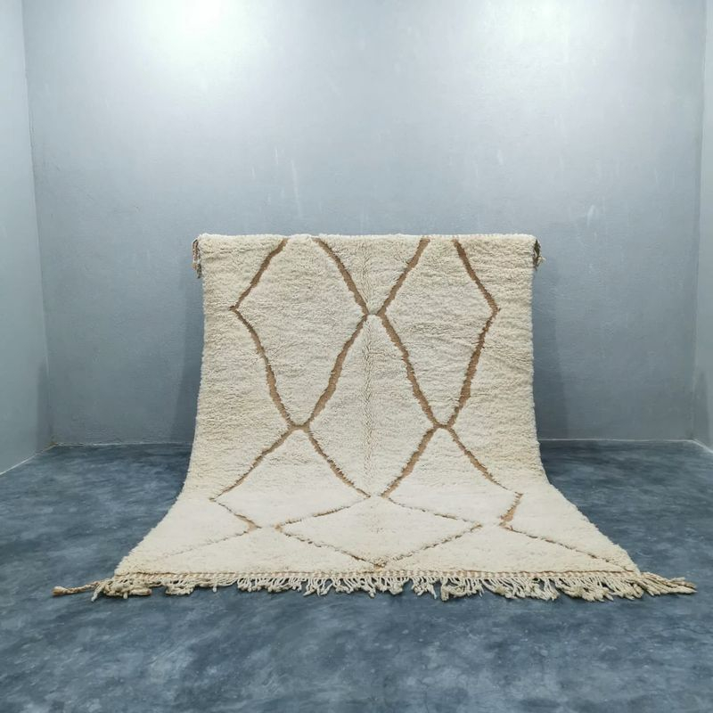 Tapis Blanc ,tapis bérbère ,tapis de laine authentique ,Tapis haute
qualité - Miniature 5