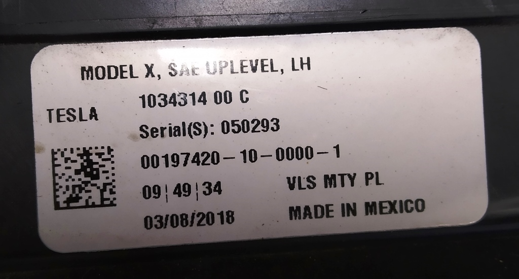 Phare principal gauche UP LEVEL (USA) Tesla 1034314-00-C