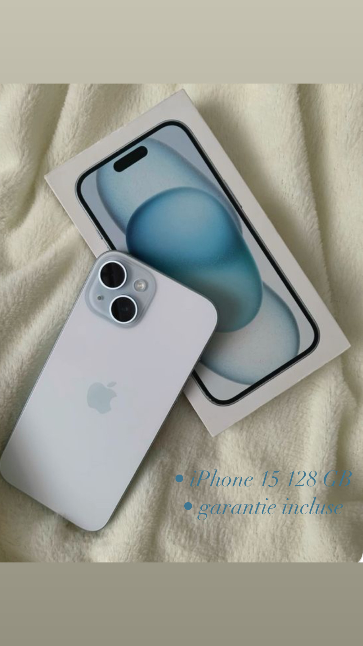 iPhone 15 bleu 128 GB à vendre