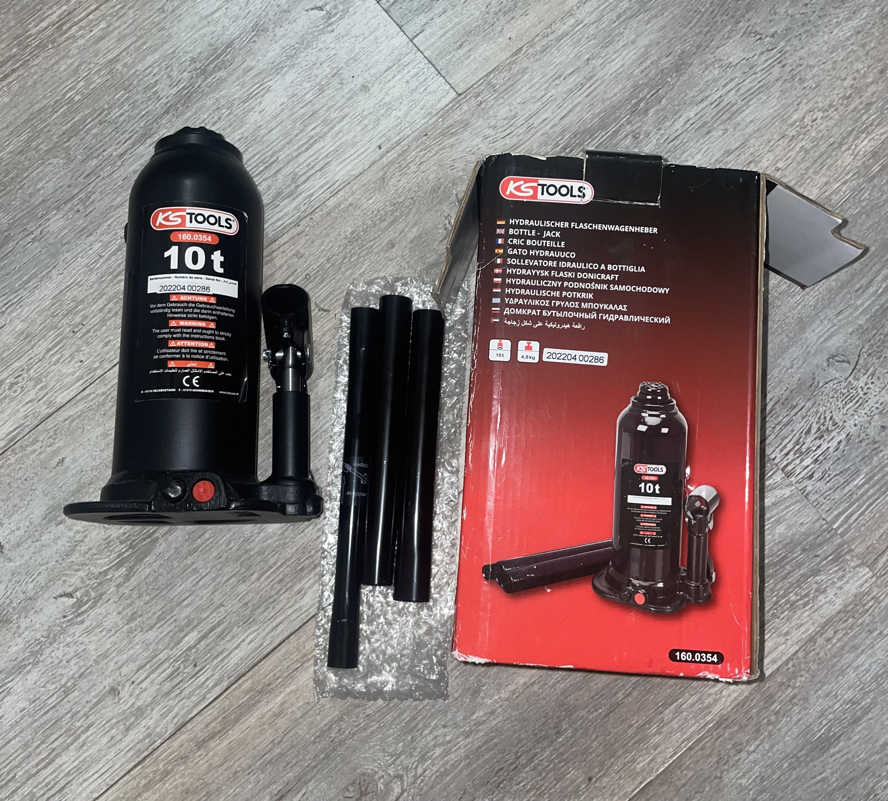 KS TOOLS- Cric Bouteille Hydraulique - Capacité 10 Tonne