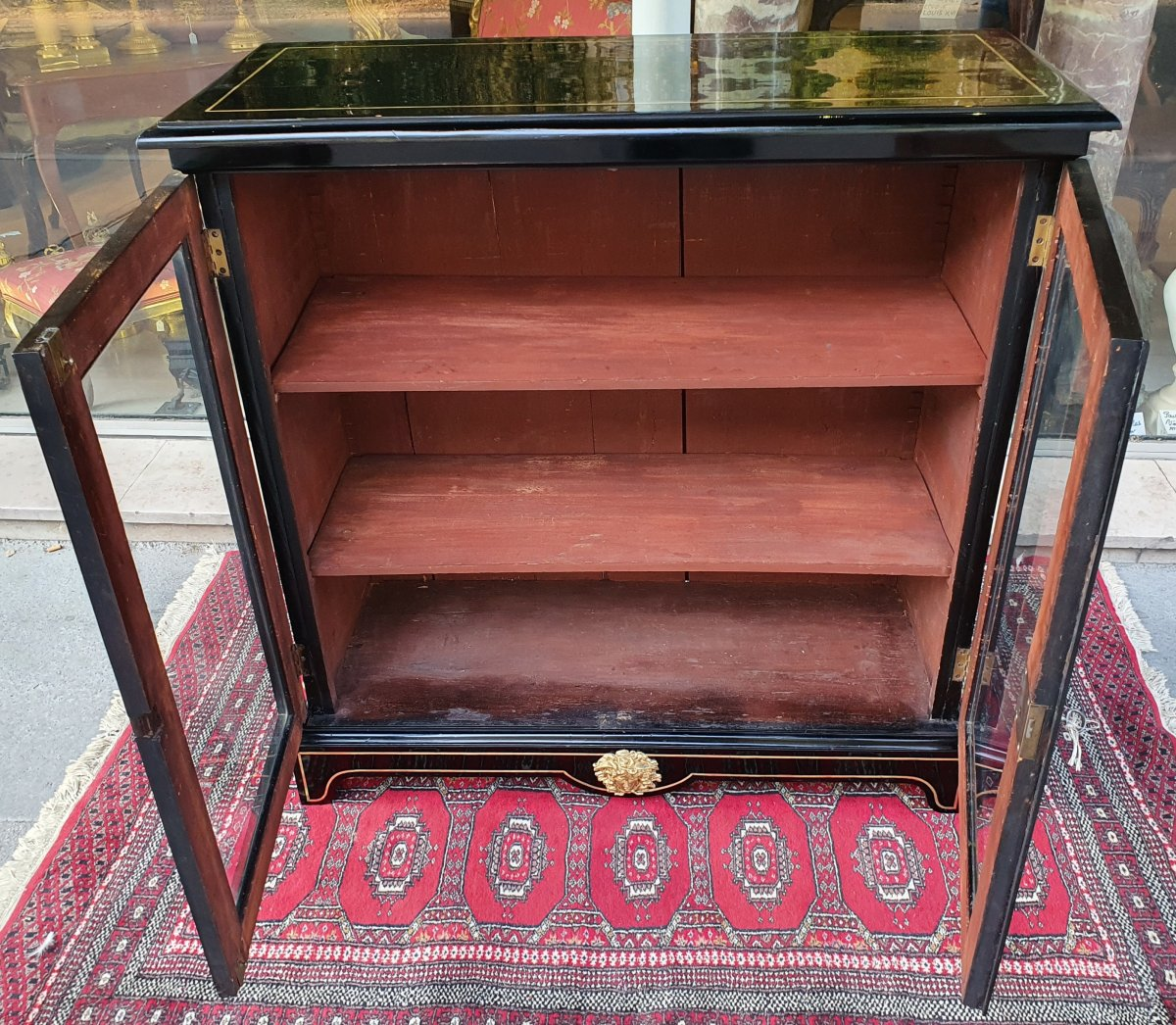 "Vitrine A Hauteur d'Appui Marqueterie Boulle Epoque Régence XVIII ème"