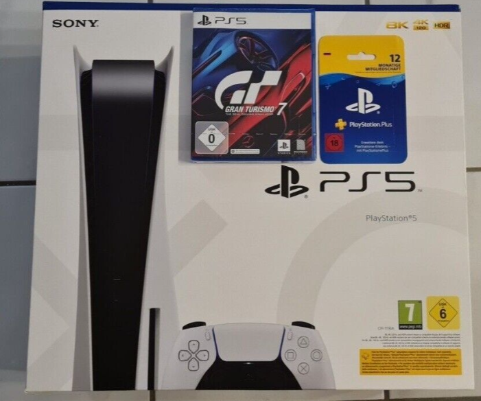 Pack Sony Playstation 5 Disc Edition avec Gran Turismo 7 et 1 an Playstation Plus