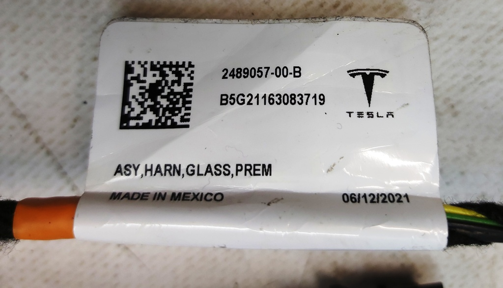 Caméra de pare-brise Tesla modèle Y et faisceau de câbles GPS  2489057-00-B