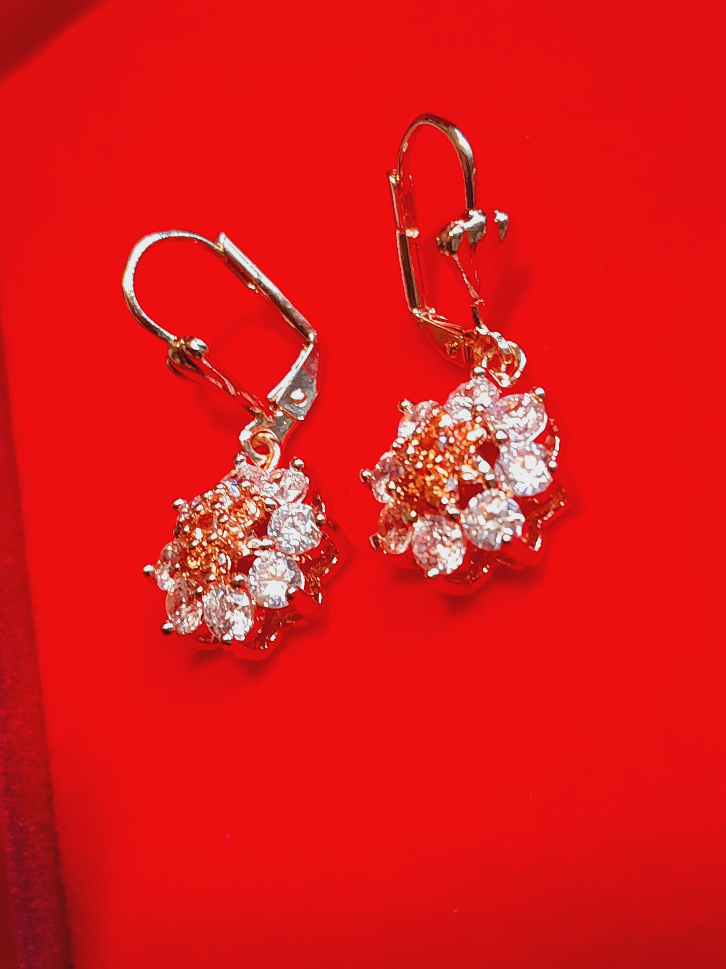 Bijoux plaque or boucles d'oreilles neuves et dans leur écrin en velours