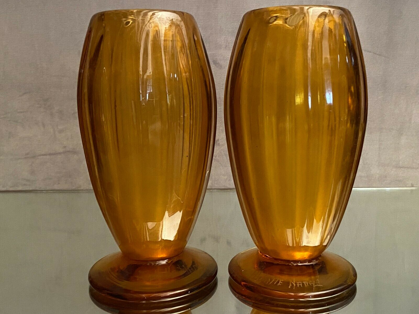 Paire de vases verre
