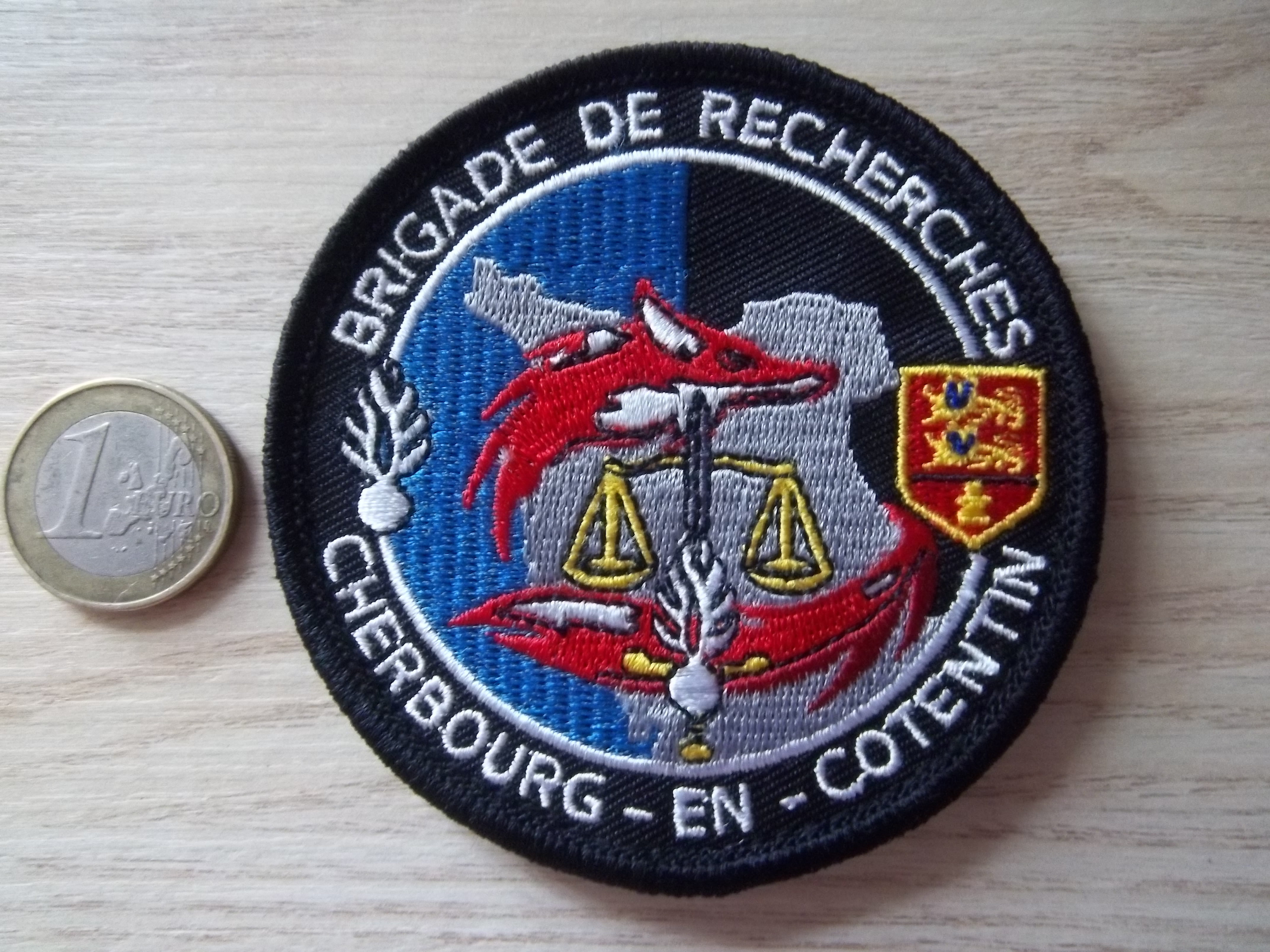 Écusson Militaire de Cherbourg en Cotentin - Brigade de Recherches - Miniature 2