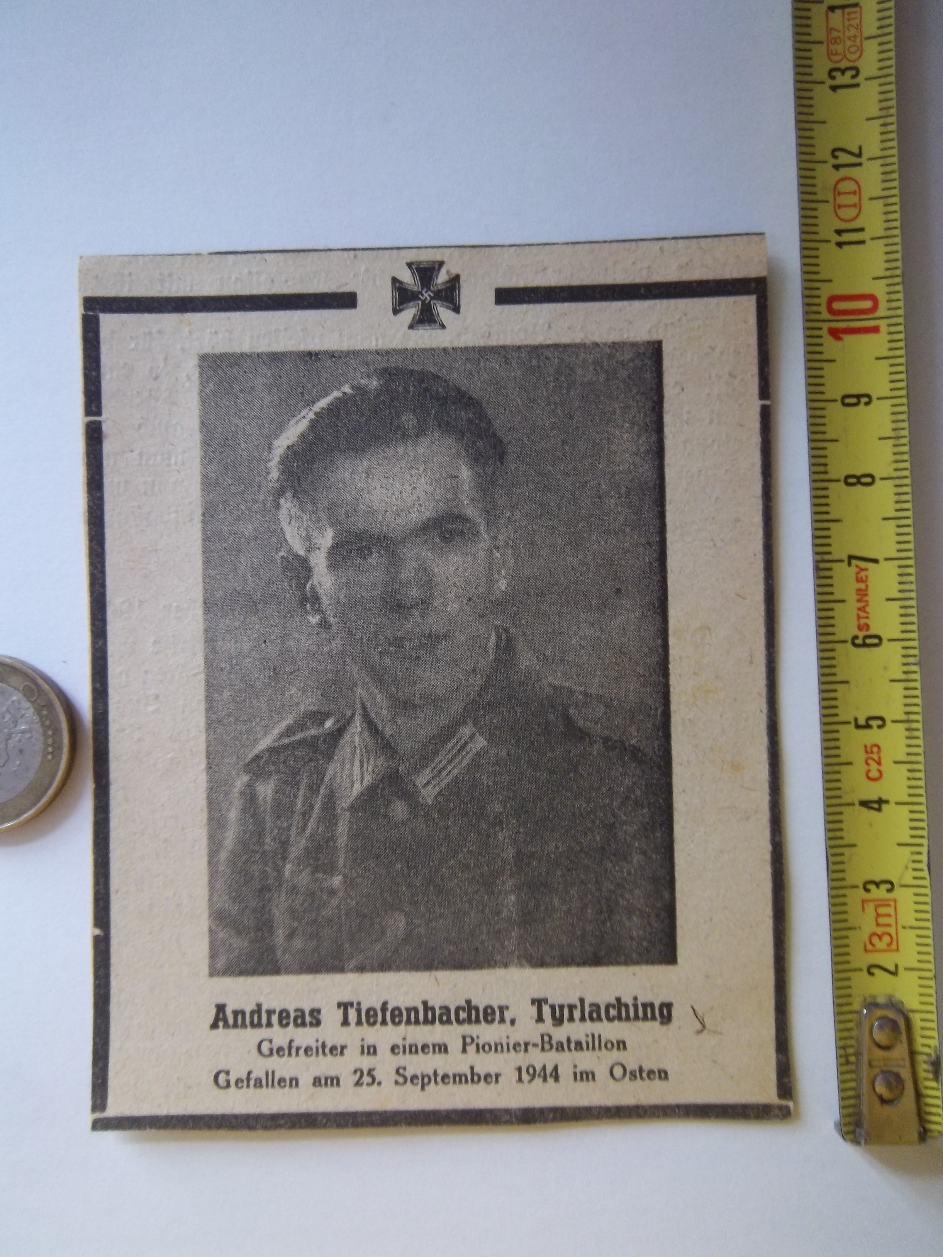 Décès d'un soldat de 2e classe du bataillon de pionniers - Miniature 3