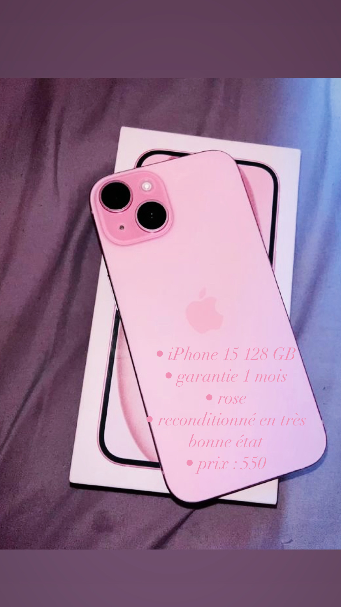 iPhone 15 Rose 128 GB Reconditionné en Très Bon État - Miniature 2