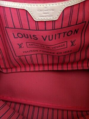 Sac Louis Vuitton Neverfull MM Monogramme Intérieur Rouge